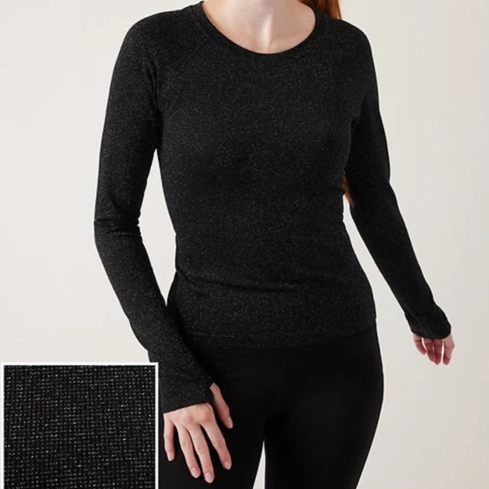 ATHLETA NWT Momentum Seamless Shimmer Top Size L